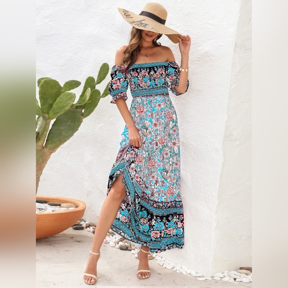 Dresses & Skirts - Floral Flounce Sleeve Midi Dress  SALE 20% OFF!!